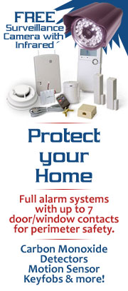 Full Alarm System with up to 7 door contacts, carbon monoxide detectors and more!